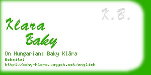 klara baky business card