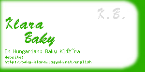 klara baky business card